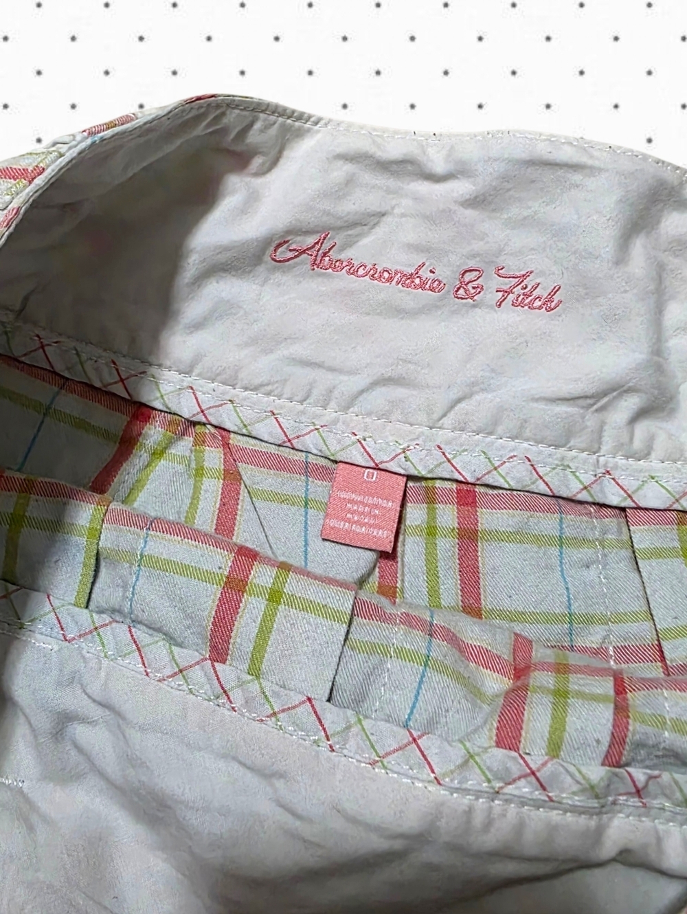 Abercrombie vintage pink and blue pleated miniskirt - Picture 2 of 5